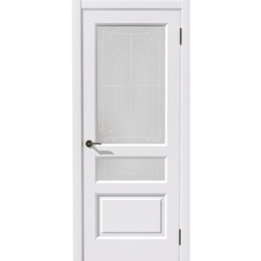 Дверь межкомнатная Дубрава Сибирь Симфония Софт Пиано белая, стекло графит